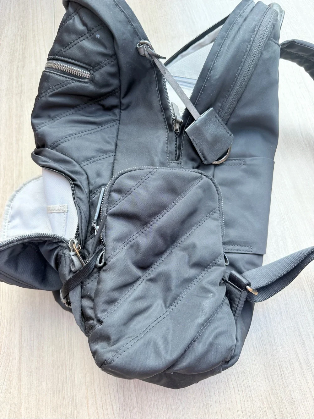 Tumi Black Quilted Nylon Backpack for Men